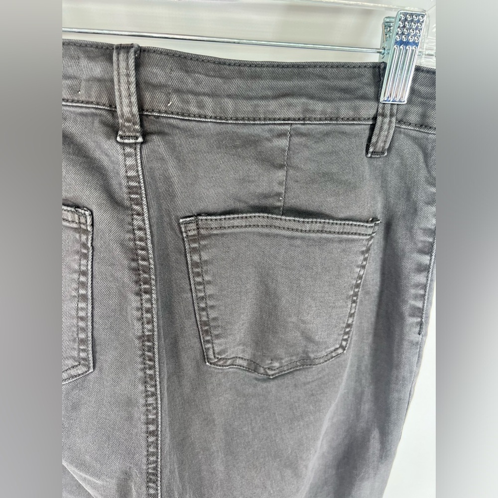 LISTICLE Charcoal Gray Stretch High Rise Flared Bell Bottom Pants Size S Small - Picture 7 of 12